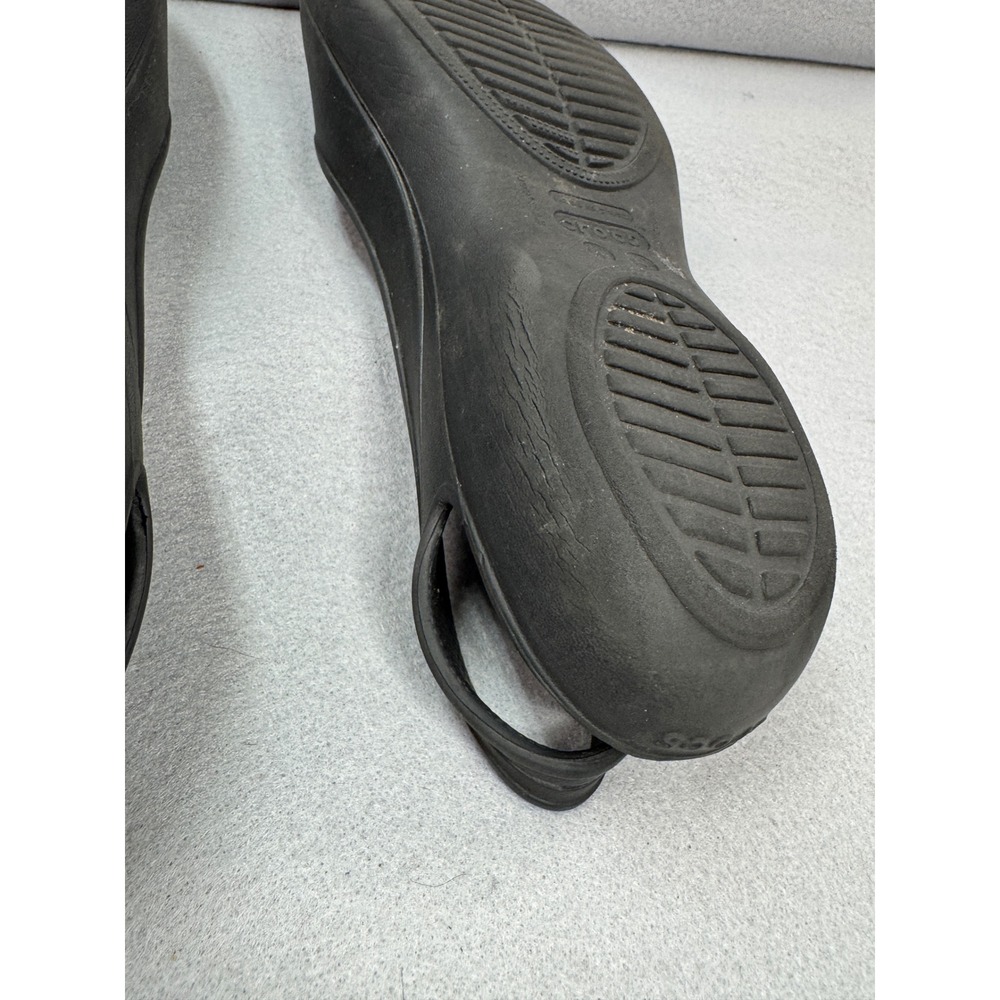 Crocs Olivia Black Slingback Ballet Flats Women Size 8 Laser Cut Petal Slip On - Picture 8 of 11